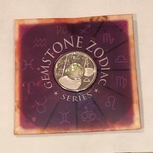 Libra Gemstone Zodiac Series .999 pure silver coin Pendant, Perth mint Australia